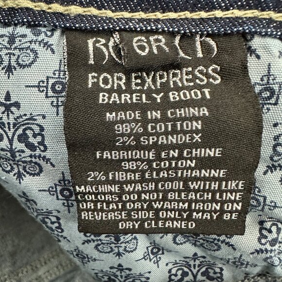 Rerock Express Barely Boot Women's size 6 Dark Wash Blue Denim Jeans - Picture 4 of 5